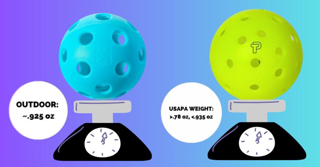 How Indoor and Outdoor Pickleball Balls Differ in Weight